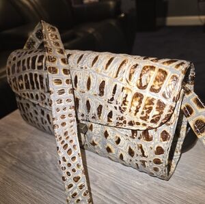 Clarita Accessories leather Crocodile-Embossed handmade  BAG